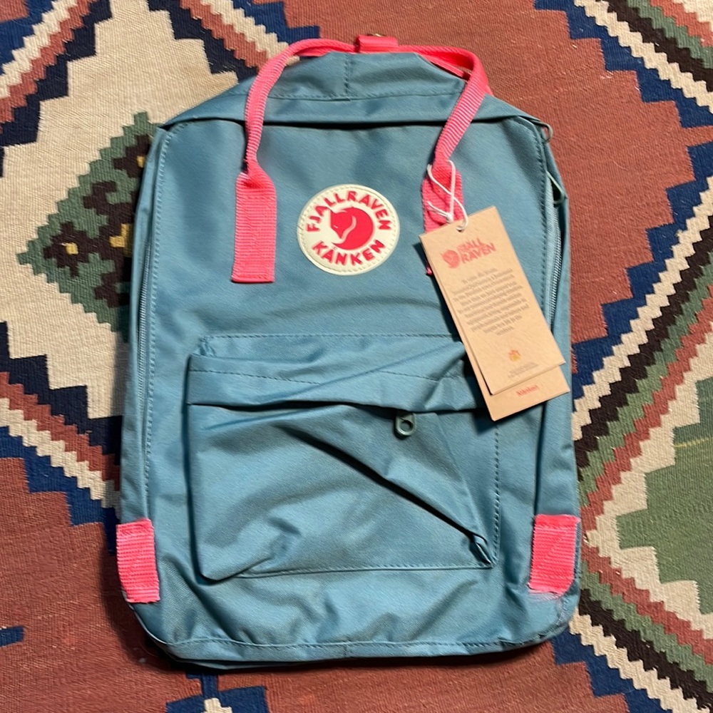 Dusty blue mini Fjallraven Backpack